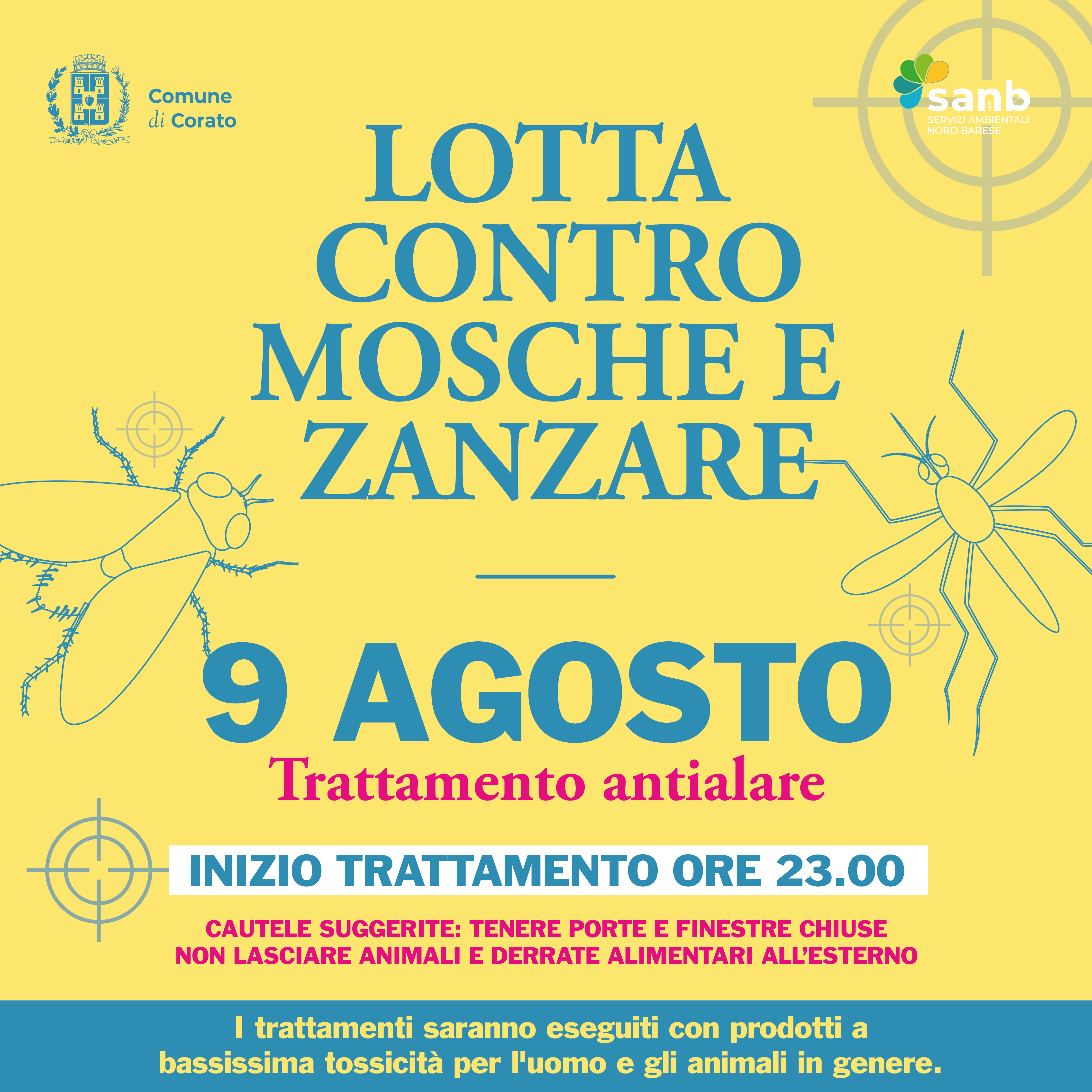 interventi disinfestazioni 9 agosto