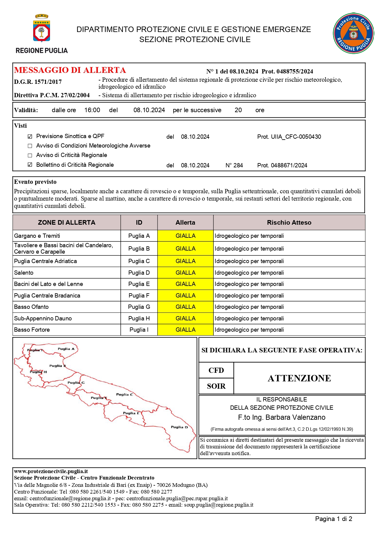 Allerta meteo 8 ottobre 2024