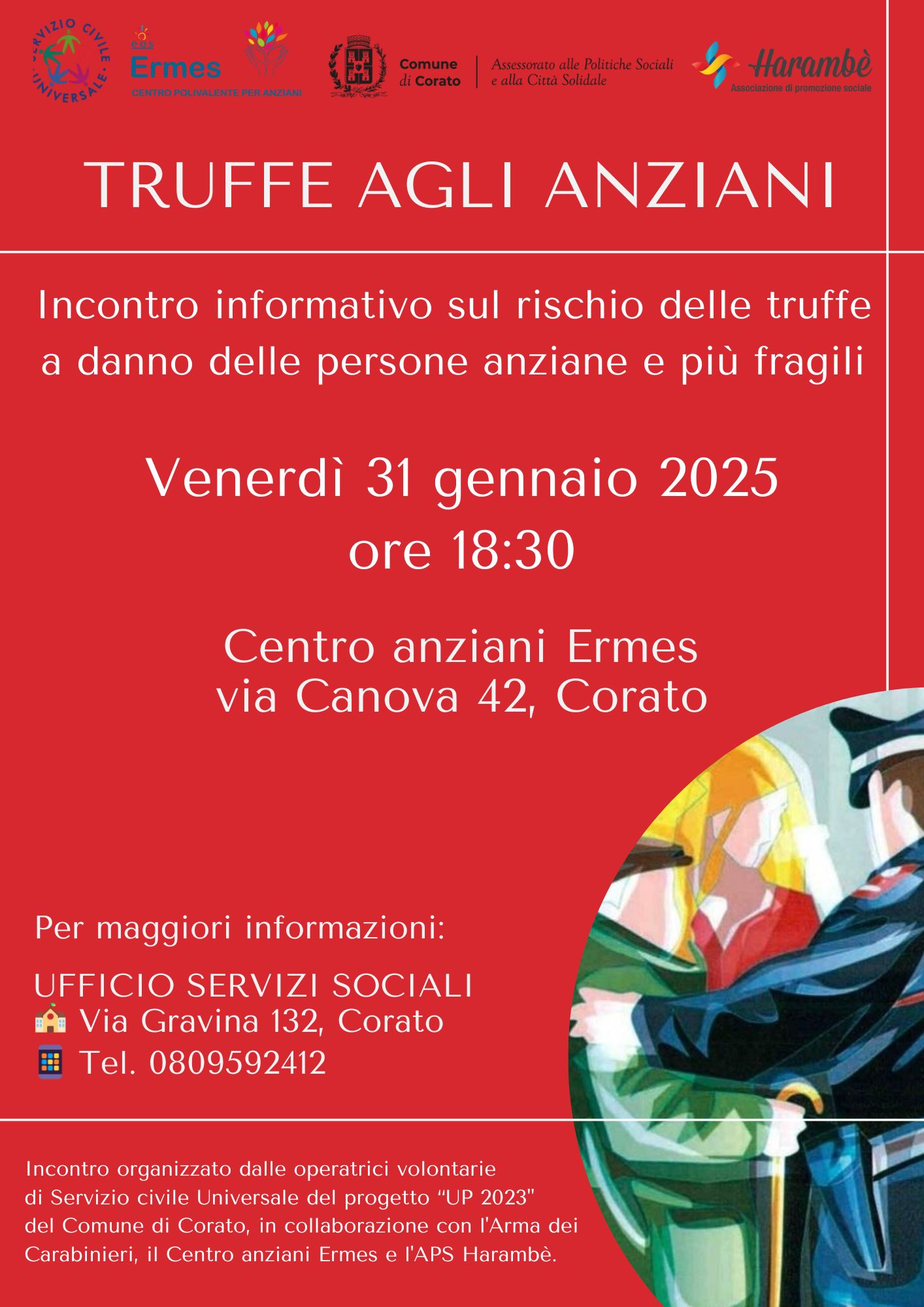 Locandina evento SCU - truffe agli anziani - 31.01.2025