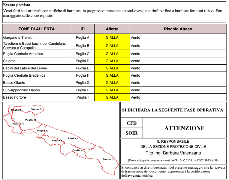 Allerta meteo gialla 28-01-2026