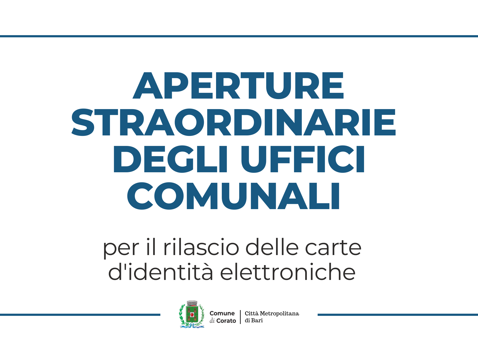 Aperture straordinarie degli uffici comunali