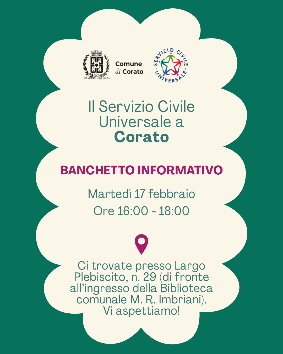 Servizio Civile Universale - banchetto informativo - 17.02.2026