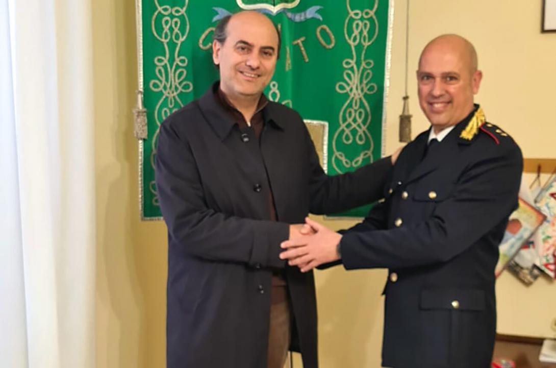 Michele Bucci (a destra) è il nuovo comandante della polizia locale di Corato