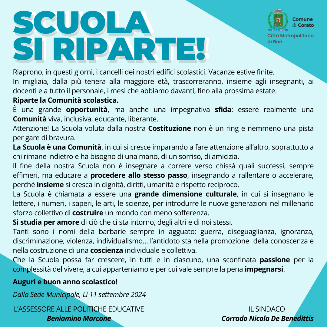 Scuola si riparte