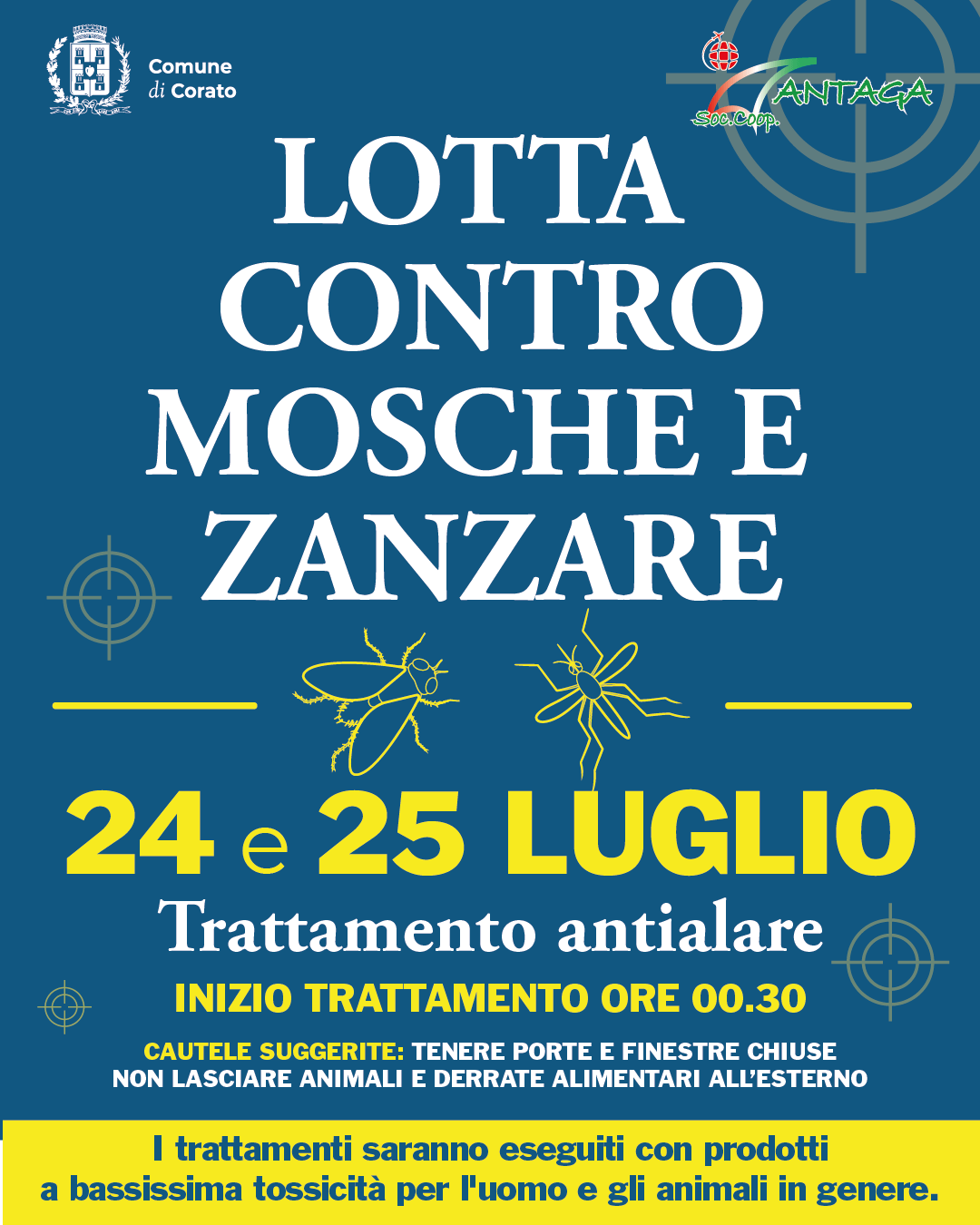 Lotta a mosche e zanzare 24 e 25 luglio