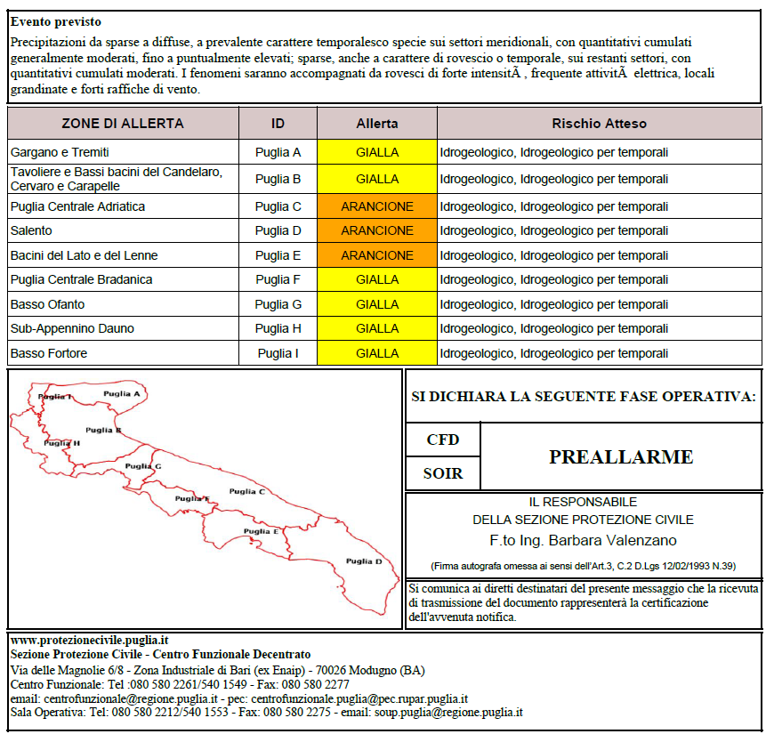 Allerta meteo arancione