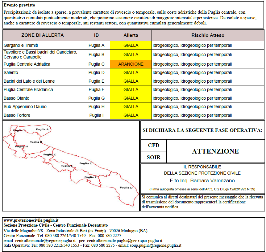 Allerta meteo arancione