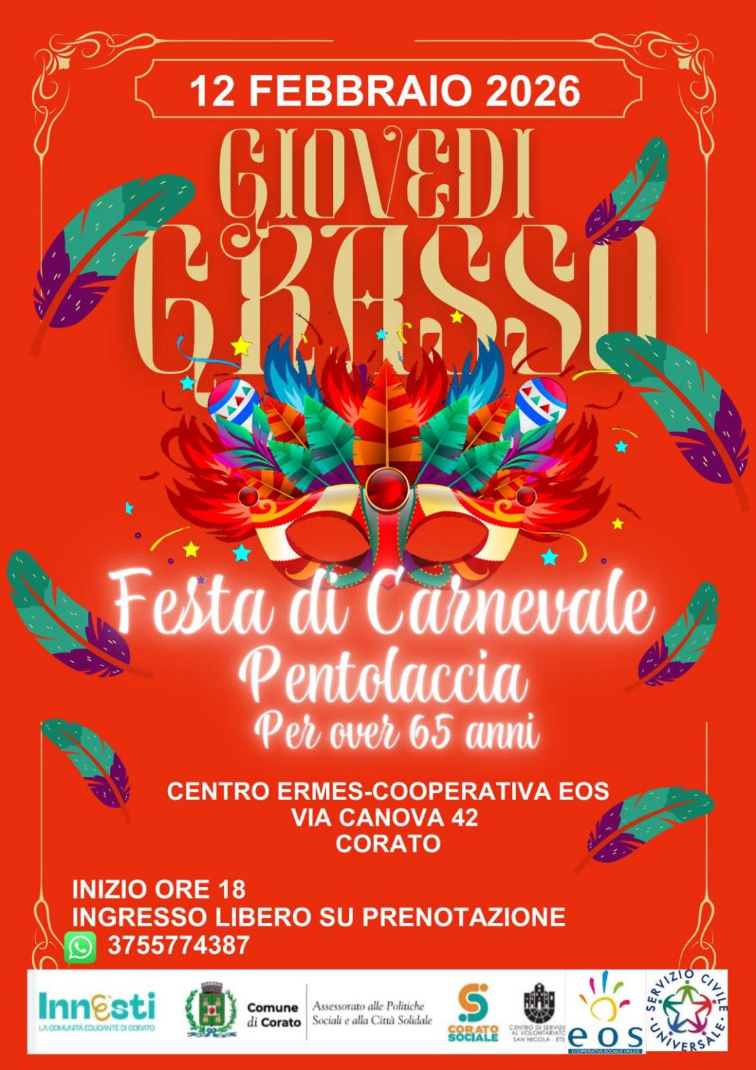 Locandina - Festa di carnevale - Centro Ermes (12.02.2026)