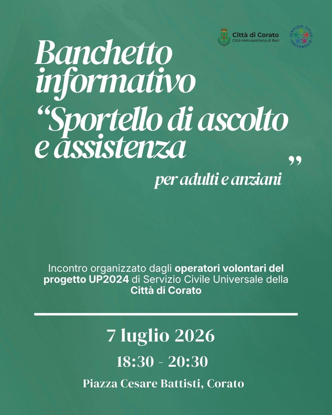 Banchetto informativo - segretariato sociale (07.07.2026)