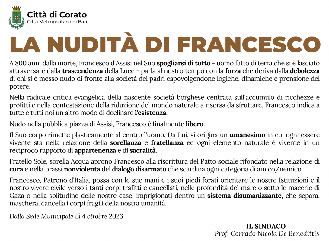 San Francesco Patrono d'Italia